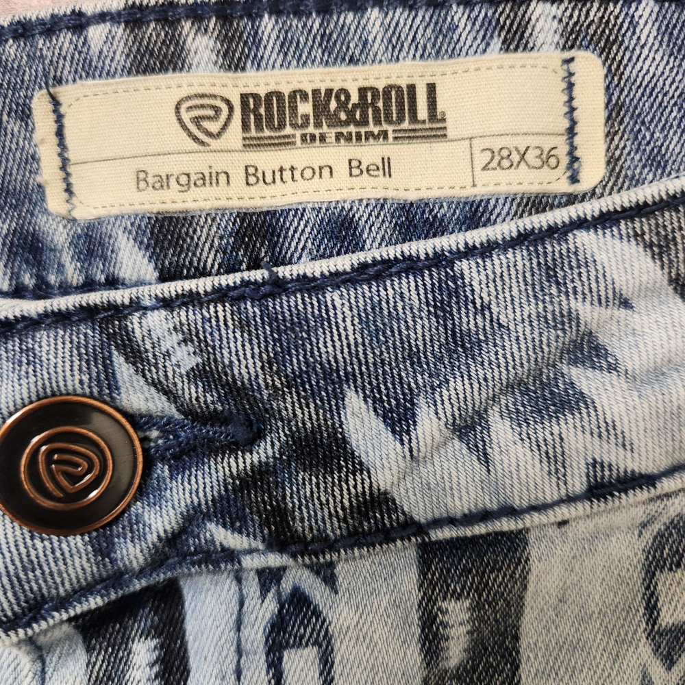Rock And Roll Denim 15in Flare Jeans 28x36 - Picture 2 of 4